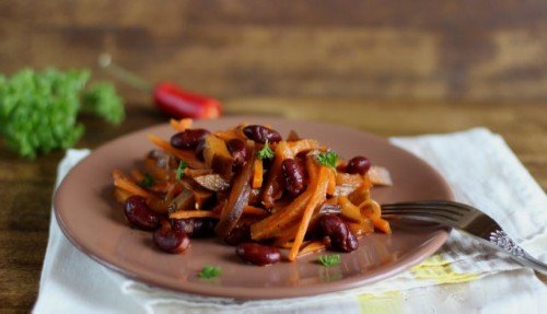 Баклажаны с фасолью на зиму